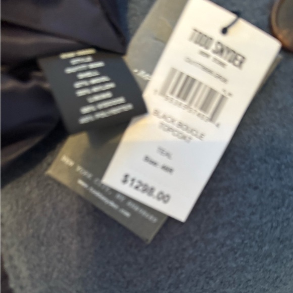 Todd Snyder Light Blue Double-Breasted Light Boucle Italian Wool Overcoat NWT - Picture 12 of 12